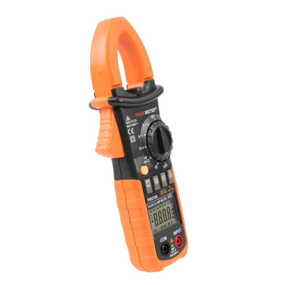 6600 counts display true RMS digital DC/AC clamp meter PM2108 with auto and manual range