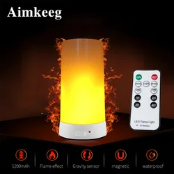 LED Flame Bulb LED Dynamic Flame Effect Lamp With Remote Control USB Rechargeable Fire Light Christmas home decor night light