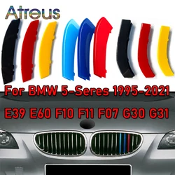 3pcs ABS M/Germany Color Car Racing Grille Strip Trim Clip For BMW 5 Series E60 G30 F10 E39 F07 F11 G31 2021 2020 Accessories