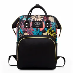 Bolso antirrobo para mamá, mochila de gran capacidad multiusos de nailon con estampado de moda, bolso para madre y bebé