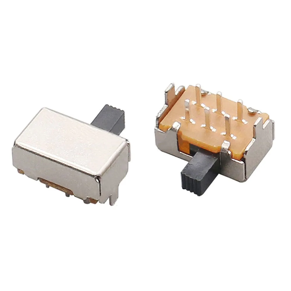 5/10 sztuk 6-pinowy mini przełącznik suwakowy On-OFF 2-pozycyjny mikro przełącznik suwakowy 2P2T miniaturowy poziomy przełącznik suwakowy 6P