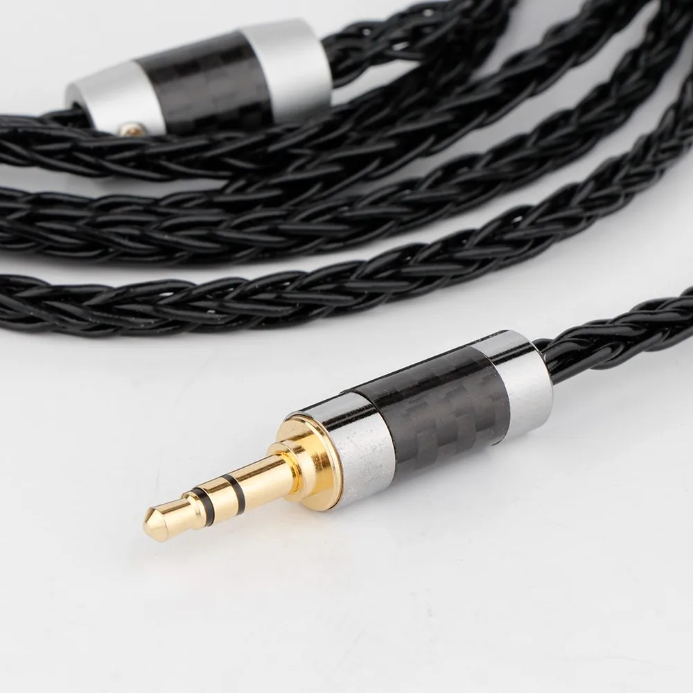 Preffair 8 Core 7N OCC cavo per auricolari intrecciato nero per cuffie Shure SRH1540 SRH1840 SRH1440