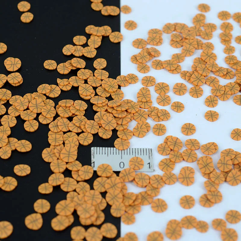 100g/Lot Polymer Clay Base Ball Football Rugby Volley Tennis  Sprinkles Lovely Confetti for Crafts Making, DIY