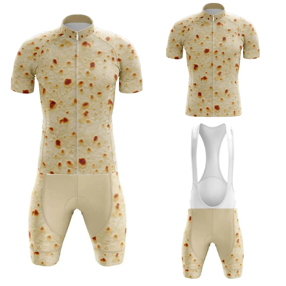 

Burrito New Cycling Jersey Set Men Short Sleeve Bib Short Gel Breathable Pad Bike Clothing Kit Ropa Ciclismo Hombre