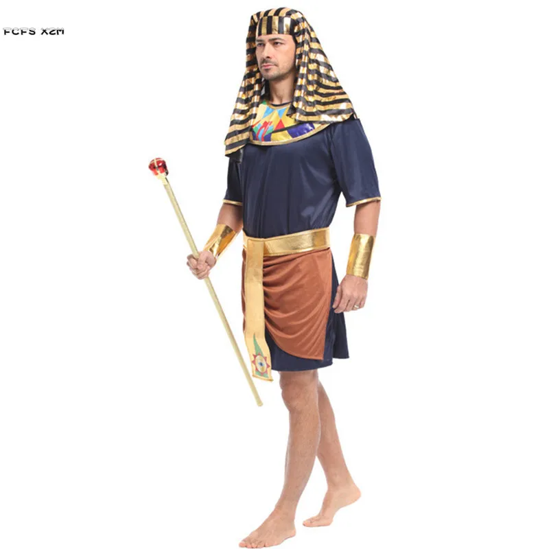 Adult Halloween King Of Egypt Costume For Man Egyptian Pharaoh Cosplay Purim Carnival Parade Nightclub Bar Role Play Party Dress