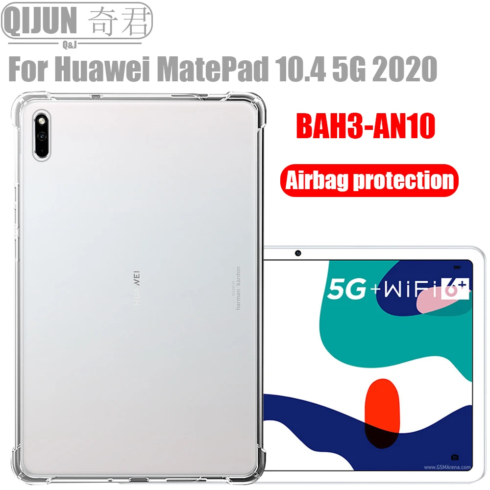 

Чехол для планшета Huawei MatePad 5G 10,4 дюйма 2020 силиконовый мягкий чехол подушка безопасности из ТПУ Прозрачная защитная сумка capa для BAH3-AN10