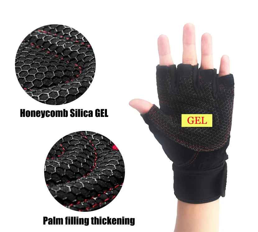 Weight Lifting  Fitness Gloves for Men and Women Gym Cycling Yoga Bodybuilding Training Breathable Anti-slip Half Finger Gloves