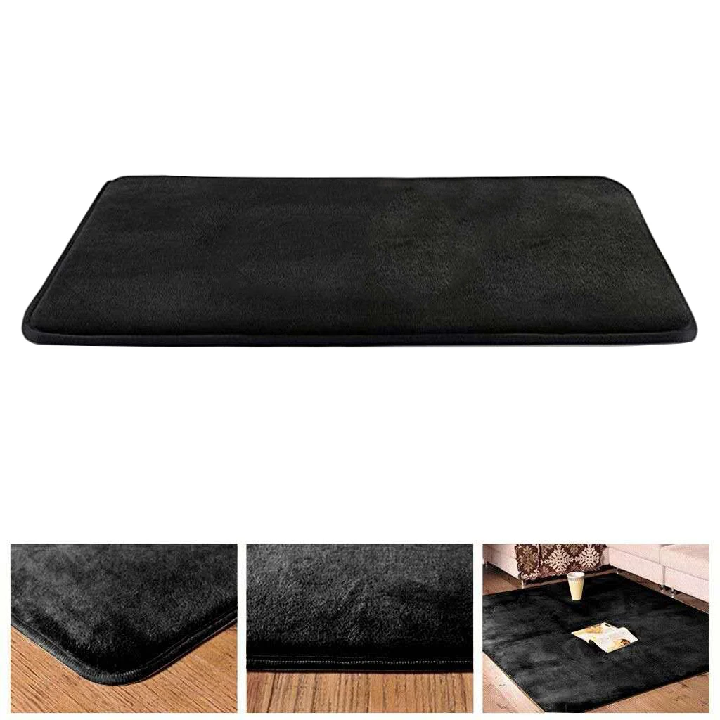 Memory Foam Bath Mat Non Slip Absorbent Mat  Vevelt Bath Mat  Black 50x80cm