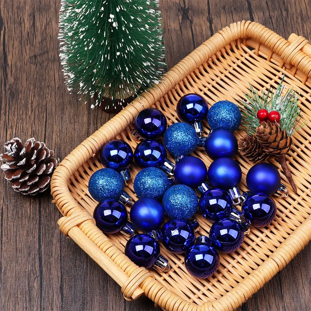 

24pcs 3cm Plastic Crafts DIY Gifts Ball Bauble Drop Xmas Hanging Christmas Tree Decoration