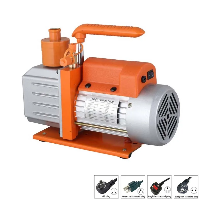 110V/220V Portable Vacuum Pump CFM Single Stage 4.5CFM/5CFM 1/3HP Rotary Vane Vacuum Pump Air Conditioning Deep HVAC Tool