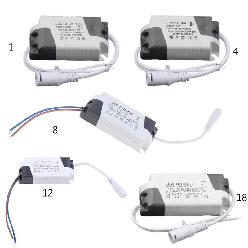 LED Constant Current Driver AC85-265V 1-3W 4-7W 8-12W 12-18W 18-25W Power Supply Adapter Transformer for Panel Light