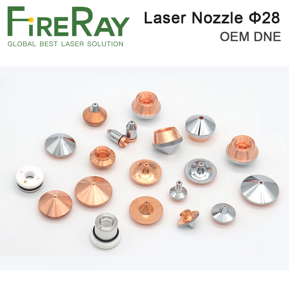 FireRay DNE Loại Laser Đầu Phun 1 Lớp Hai Lớp Mạ Chrome Dia.28 H22 M14 Cho DNE Sợi Laser cắt