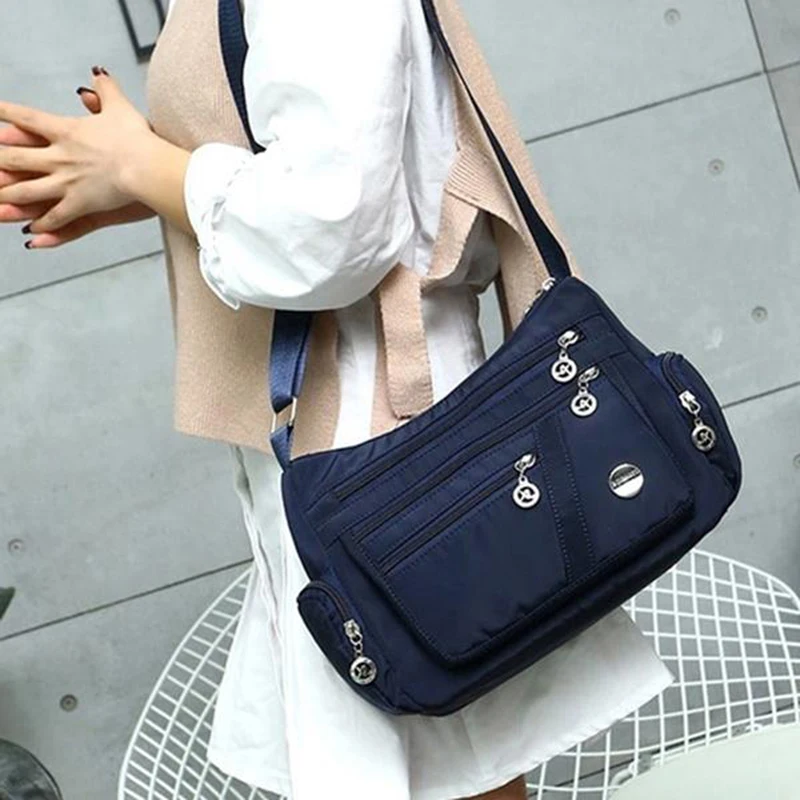 Casual Frauen Schulter Umhängetasche Oxford Wasserdichte Zipper Handtaschen Paket Weibliche Große Kapazität Reise Umhängetasche – Detail 19
