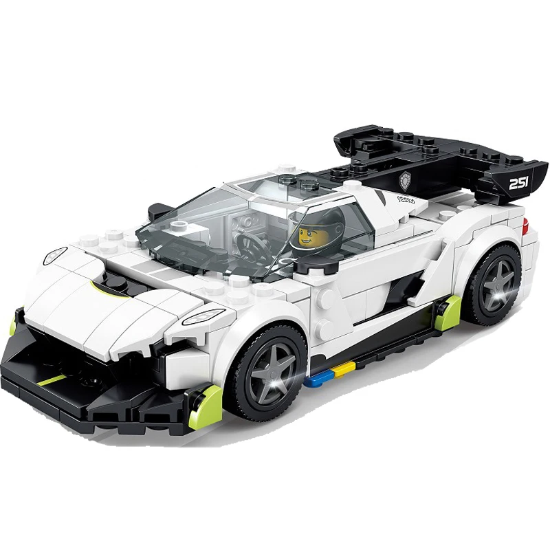 Tốc Độ Vô Địch Senna GTR F8 Kéo Lại Nhân Vật Mộc Đua Xe Thể Thao Khối Xây Dựng Bộ Gạch Cổ Điển Đồ Chơi Mô Hình dành Cho Trẻ Em Quà Tặng