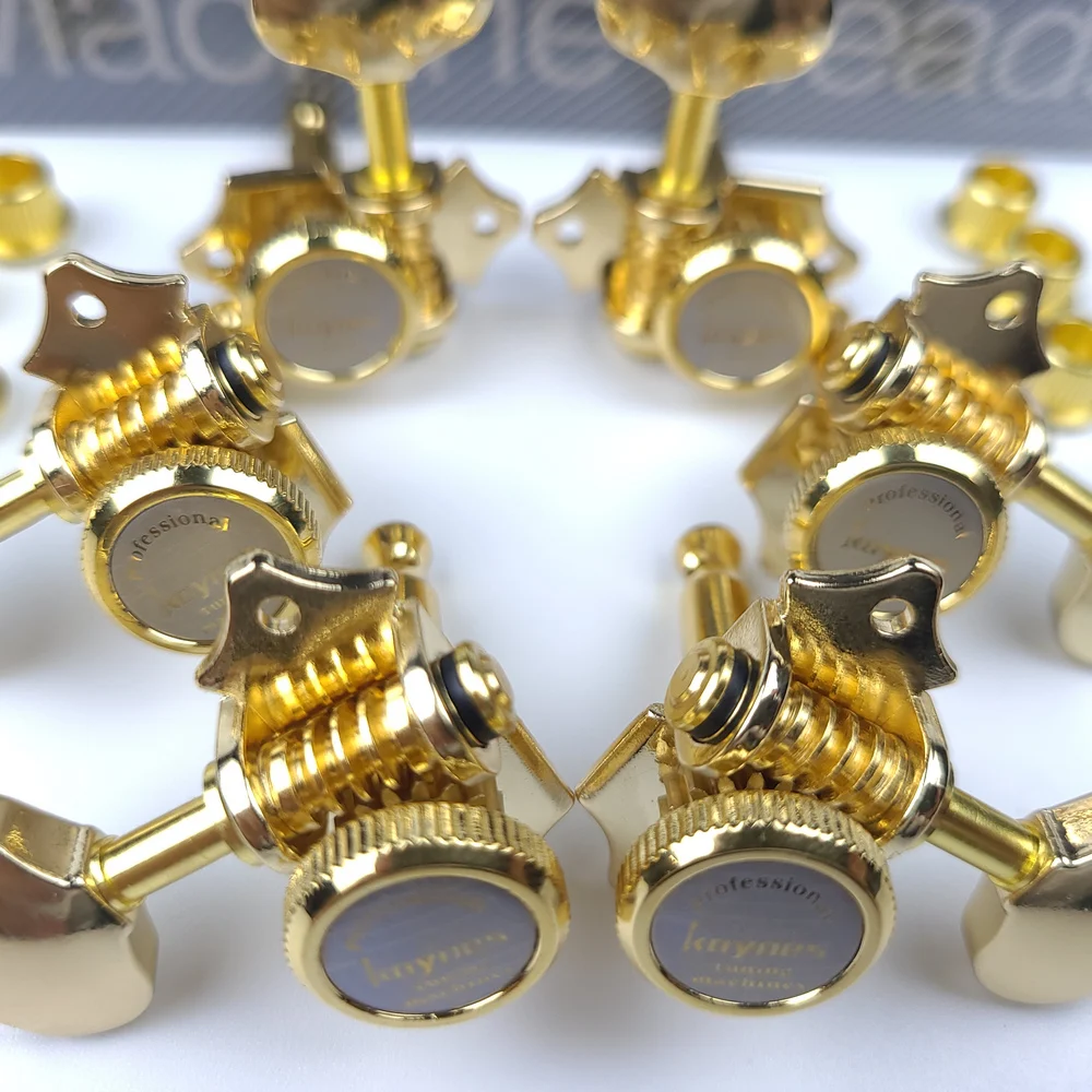 NEW Vintage 1:16 Open Gear Locking Tuning Pegs Gear Butterbean Guitar Machine Heads Tuners Gold