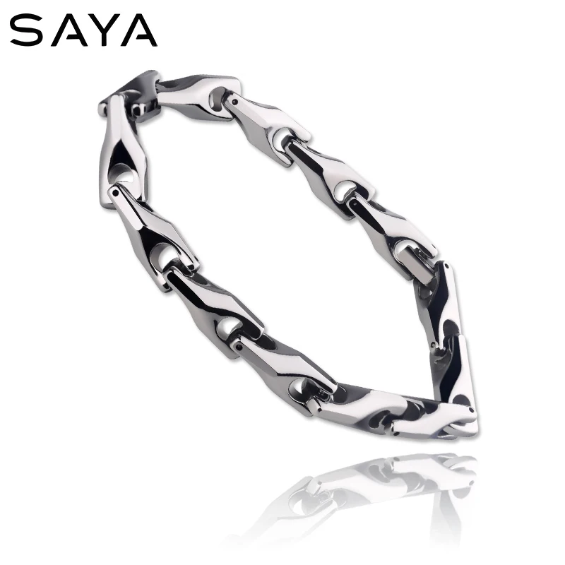 8mm Width Men Classic Heavy Scratch Proof Tungsten Chain Bracelet for Men Gift , Engraving