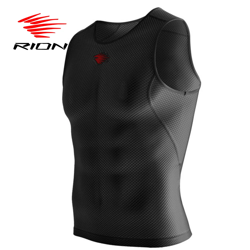 RION Mens Sleeveless Underwear Cycling Vest Base Layer Quick Dry Sports Running Fitness Undershirts Mesh Breathable Active Tops