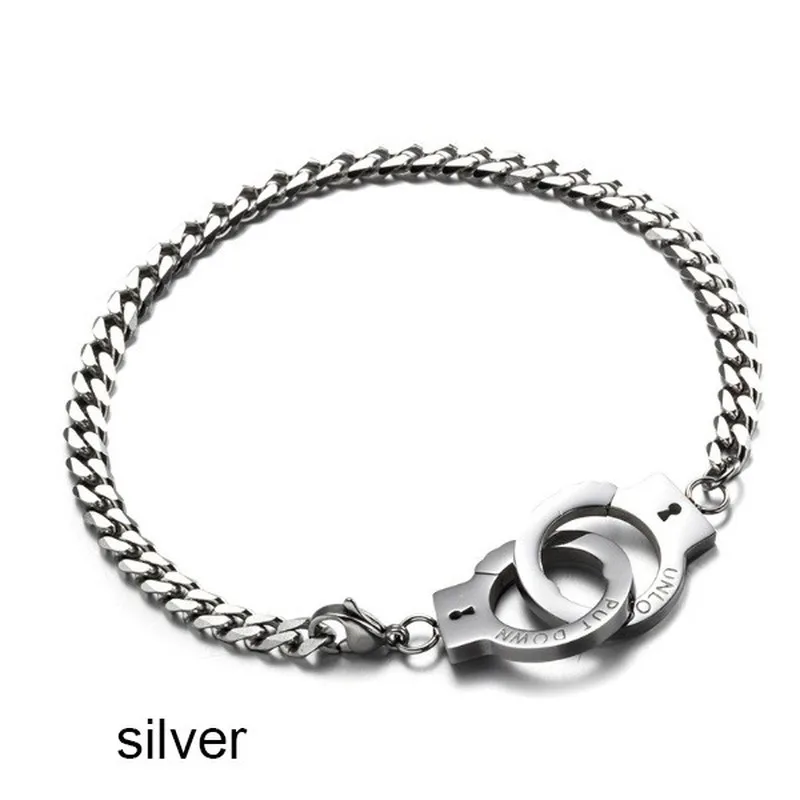 New Product Creative Design Fashion Handcuffs Bracelet Hip-Hop Style Men and Women Rock Party Jewelry Gifts