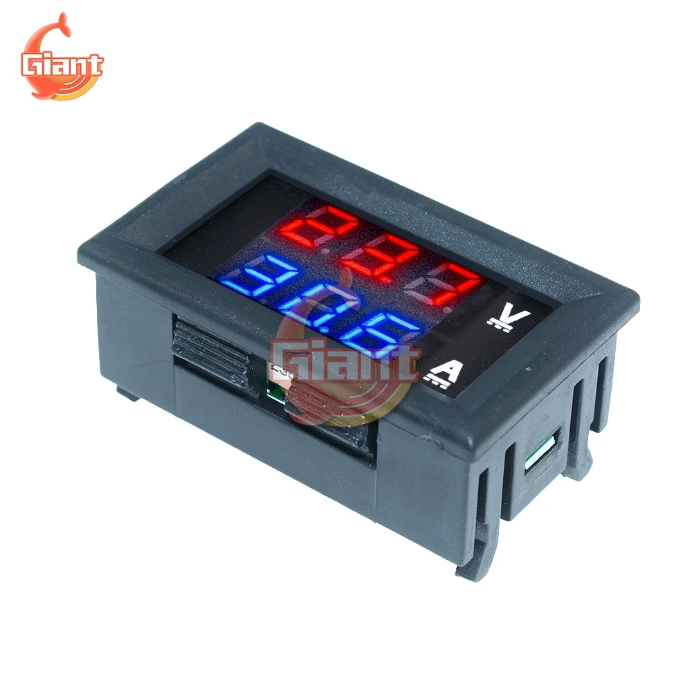 DC 0-100V 10A Mini Voltmeter Ammeter Blue Red LED Dual Digital Display Amp Volt Voltage Current Meter Gauge Tester Panel for Car