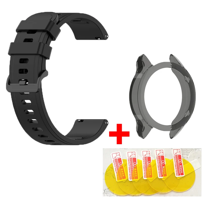 7in1 Band for Xiaomi Mi Smart Watch Color Sports Strap Silicone Bracelet Wristband XMWTCL02 TPU Case Cover Screen Protector Flim