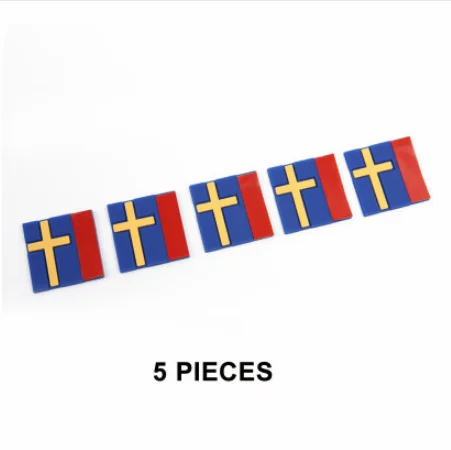 5pcs Sweden Swedish Flag Car Trunk Grille Fender Emblem Badge Decal Stickers