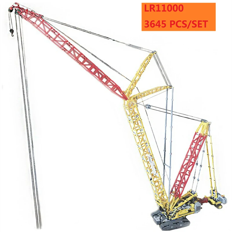 Buildmoc Liebherr LR11000 gru cingolata telecomando blocchi di costruzione elettrici mattoni MOC-18838 bambini per giocattoli regalo compleanno