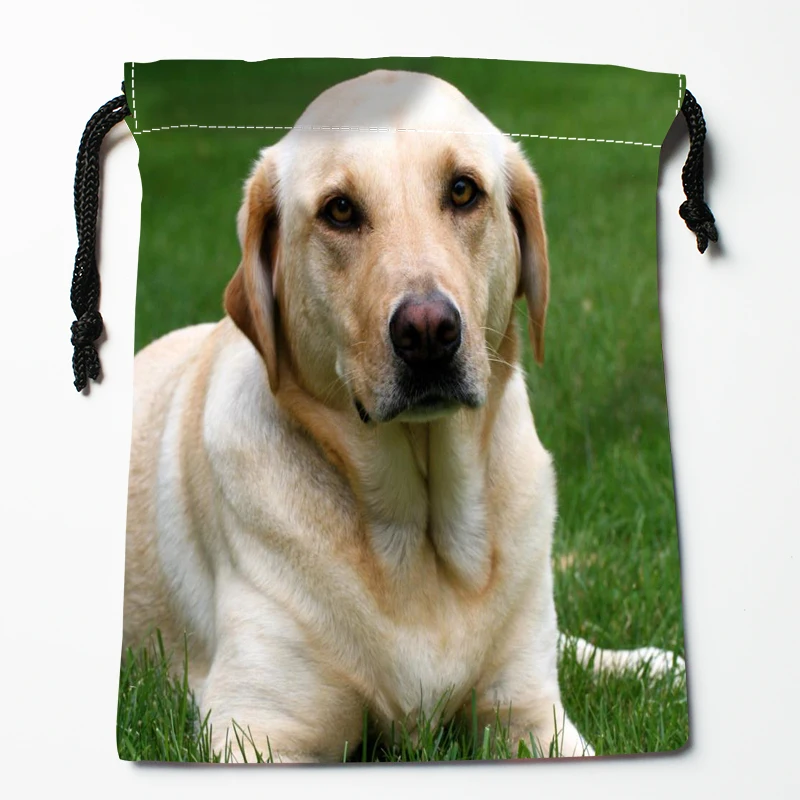 Labrador Retriever Animal Drawstring Bags Bright Color Printed Gift Bag Travel Pouch Storage Clothes 18x22cm Satin Fabric New