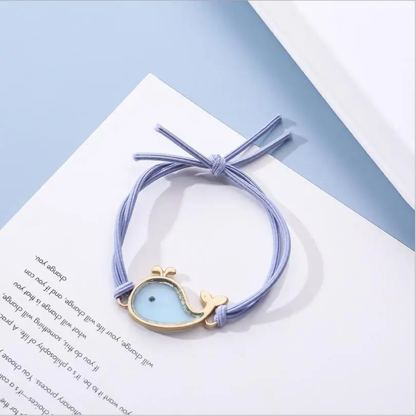 

Whale Shape Elastic Hair Bands Kid Children Rubber Bands High Elasticity Fresh Ocean Wind Acrylic Braider Tools T1426