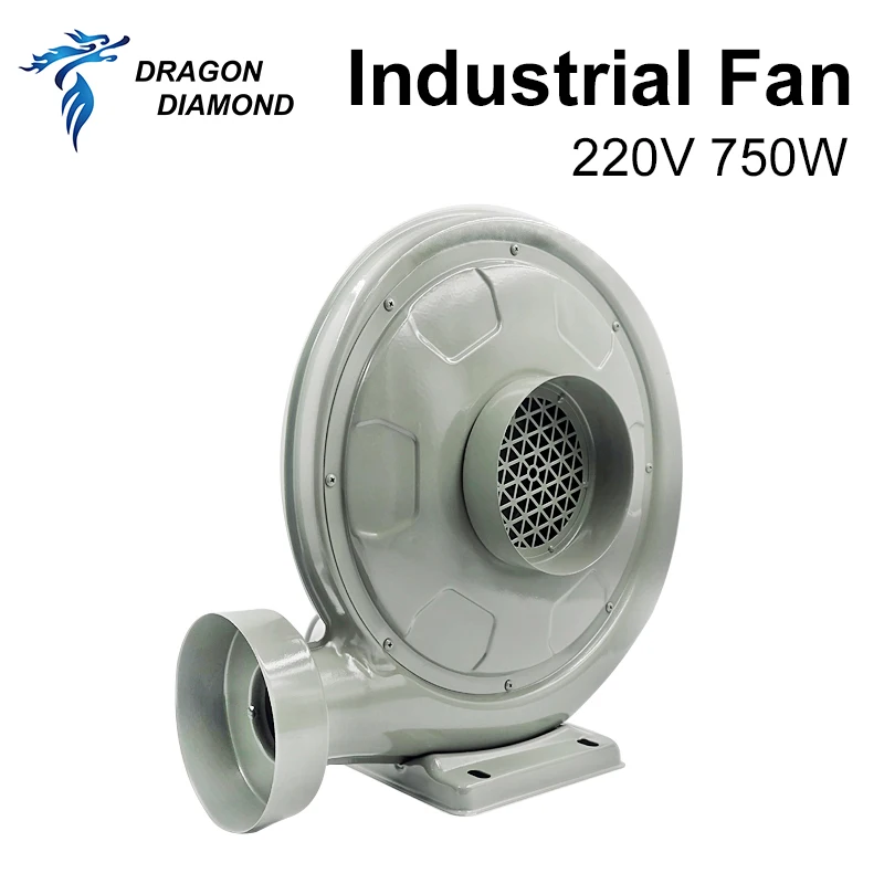 Ventilador de ar para gravador a laser CO2 e router cnc, pressão média, baixo ruído metal shell, ventilador centrífugo, 750w, 110 v, 220v