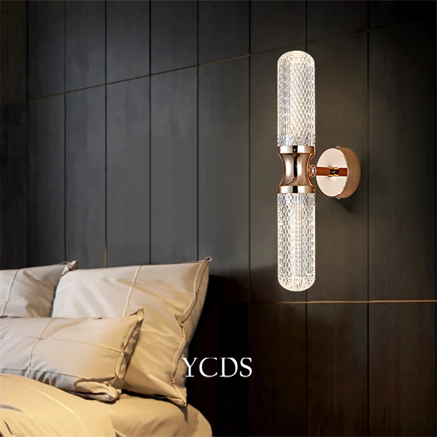 Nordic luxury gold double headed wall lamps designer aisle living room dining room bedroom bedside Art Deco sconces lights image 4
