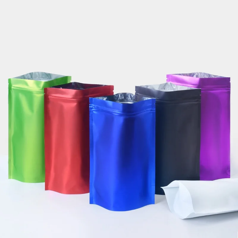 

1000Pcs/Lot Colorful Stand up Matt Aluminum Foil Ziplock Bag Colorful Doypack Coffee Tea Packaging Bag Eco-friendly Gift bag