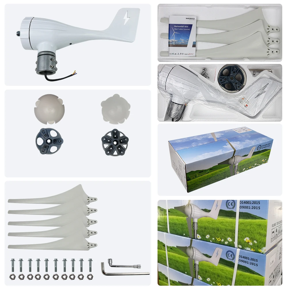 Imagem -06 - Low Velocidade Wind Turbine Generator Led Luz Indicadora Mppt Controlador de Carga ou Lâminas 12 m s 600w 12v 24v