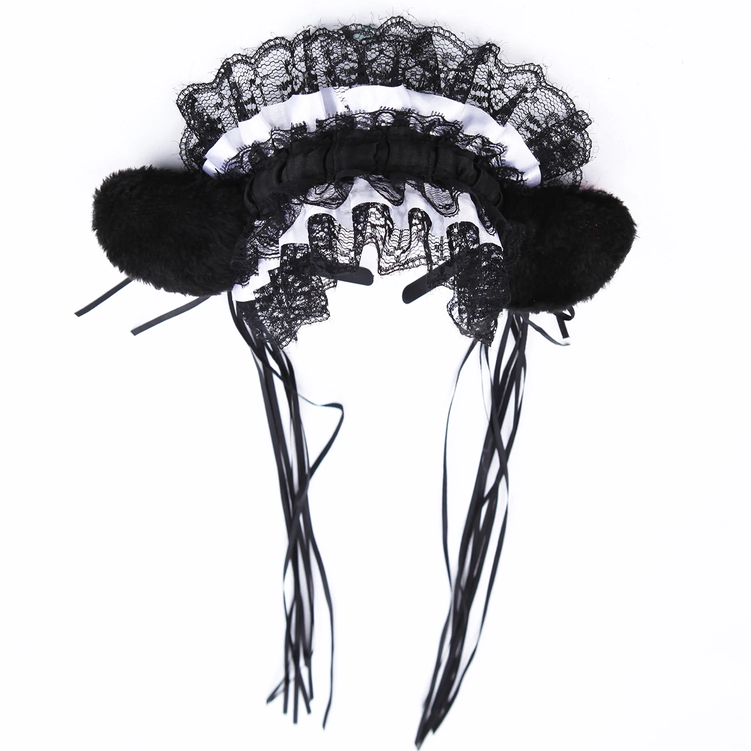 Frauen Mädchen Rüschen Spitze Stirnband Plüsch Katze Ohren Band Glocke Quasten Lolita Cosplay Haar Hoop Mädchen Headwear Haar Zubehör