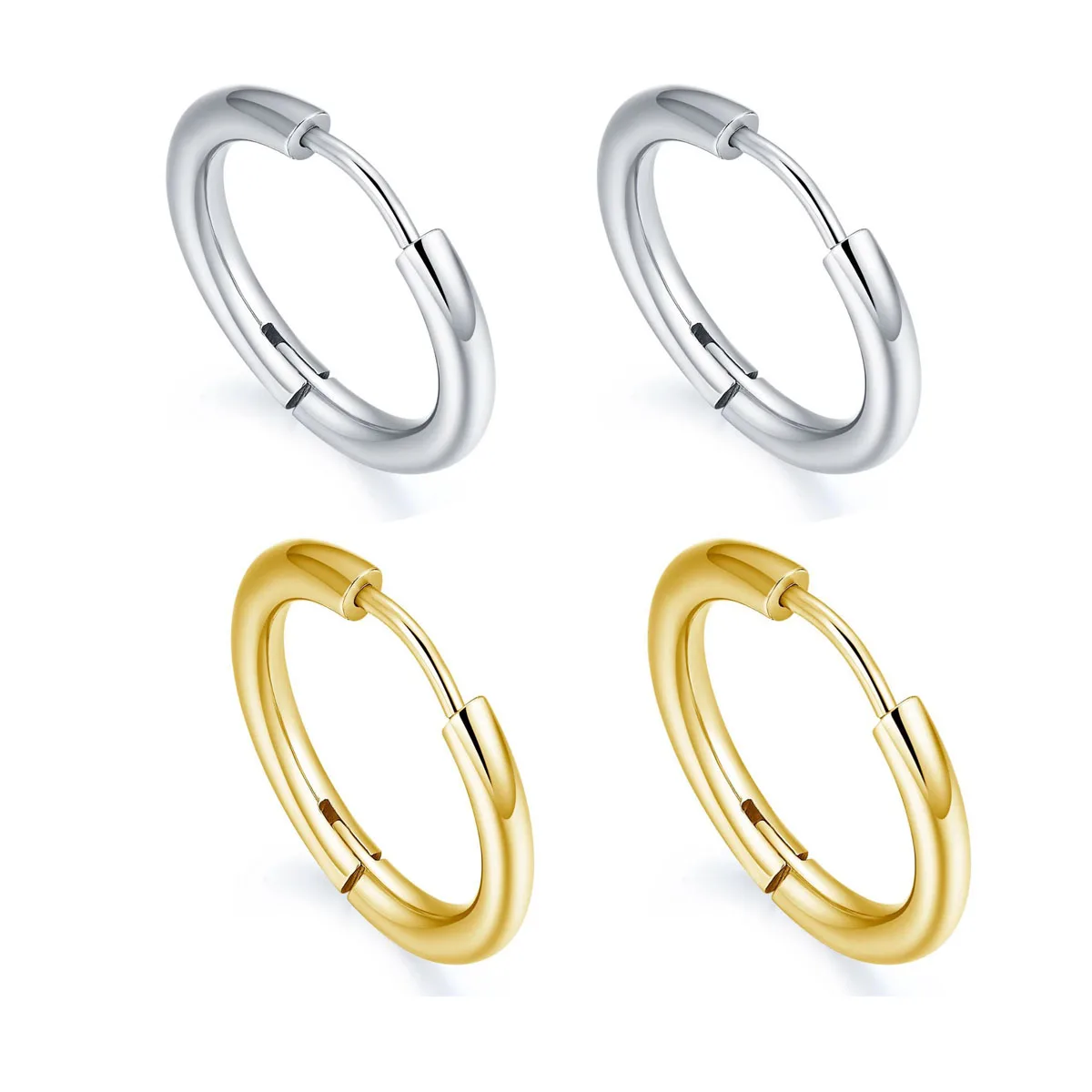 Eruifa-pendientes con Base de aro de acero inoxidable 314, joyería chapada en oro, hecha a mano, sin plomo, hipoalergénica, 4 piezas