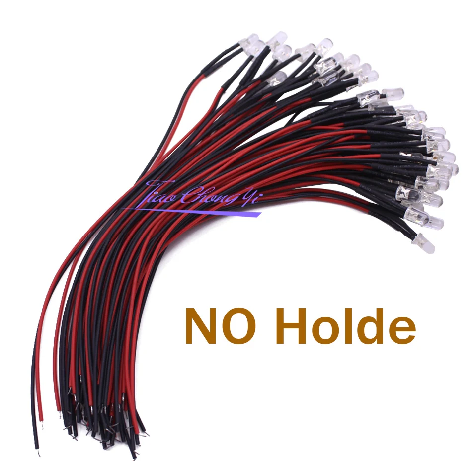 2700PCS 3mm 430R Resitor RGB slow   Round Pre-Wired Water Clear LED