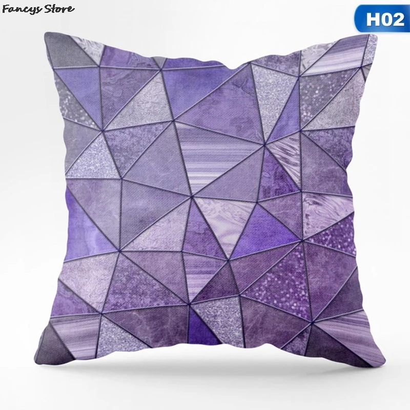 45*45 Simple Purple Single-sided Printing Pillowcase Sofa Car Decoration Family Pillow Cover Top Luxury Polyester Soft Ornament