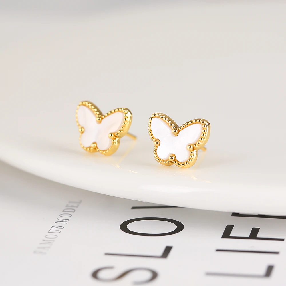 New Trend Korean Version Net Red IoveIy ButterfIy Earrings Iadies VersatiIe High QuaIity Manufacturers WhoIesaIe Bride Gifts