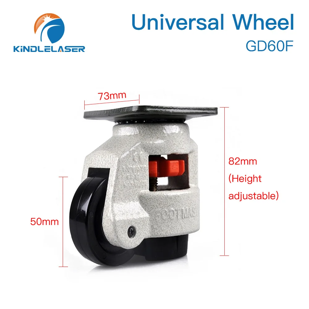 Ruota universale KINDLELASER GD60 per macchina per taglio e incisione Laser CO2 rullo sedile in gomma con guscio in alluminio spesso di alta qualità