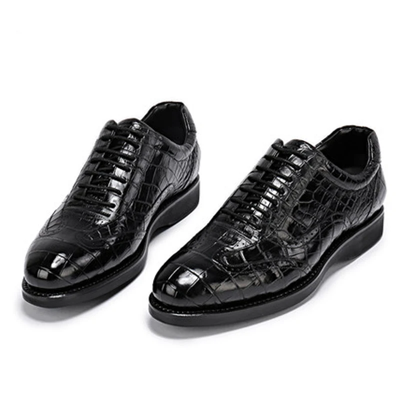 

weitasi new arrival crocodile leather men shoes male Pure manual making business male Casual shoes men shoes Carved