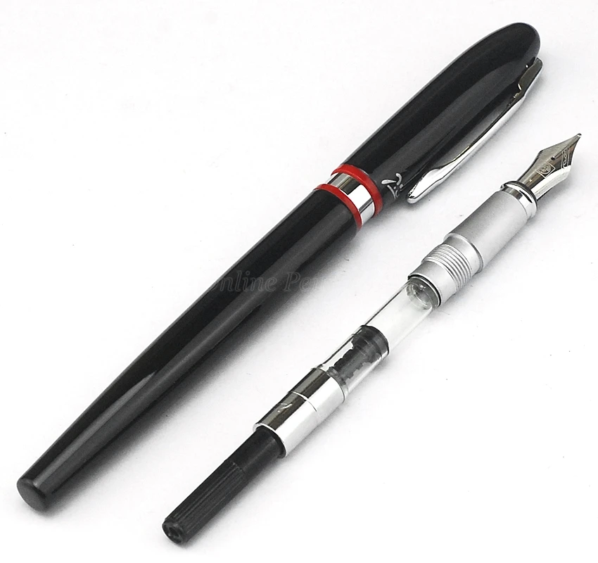 Picasso Pimio 907 Black Medium 0.5mm Nib Fountain Pen Red Ring Professional Office School Stationery Tool Writing Pen Gift