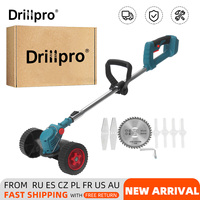 Drillpro 21V Electric Grass Trimmer Cordless Lawn Mower Length Adjustable Cutter Garden Tools Compatible Makita 18V Battery