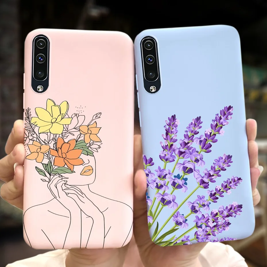 Luxury Flower Case For Samsung Galaxy A50 A30 Case Liquid Silicone Soft TPU Back Cover For Samsung A50S A30S A 50 30S Funda Cute