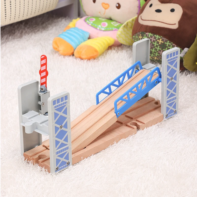 Wooden Train Tracks Railway Toys Set Wooden Double Deck Bridge Wooden Accessories Overpass Model Kid\'s Toys Children\'s Gifts