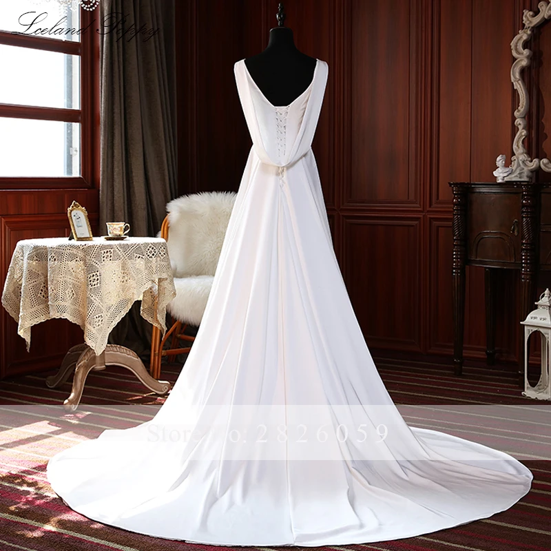 Lceland Poppy Real Photos A-line Satin Wedding Dresses Sleeveless Scoop Neck Floor Length Bridal Gowns Vestido de Noiva