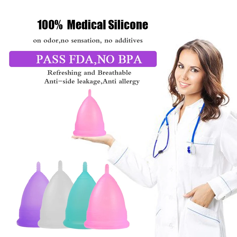 3Pcs Medical Grade Silicone Menstrual Cup Women Mestrual Period Cups Coppetta Mestruale Coupe Feminine Hygiene Menstrual Disc