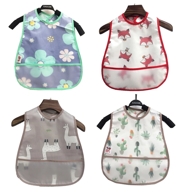 High Quality Adjustable Baby Bibs EVA Cotton Cartoon Child Bibs Waterproof Lunch Feeding Bibs For Girls Boys Baby Bib Burp Cloth