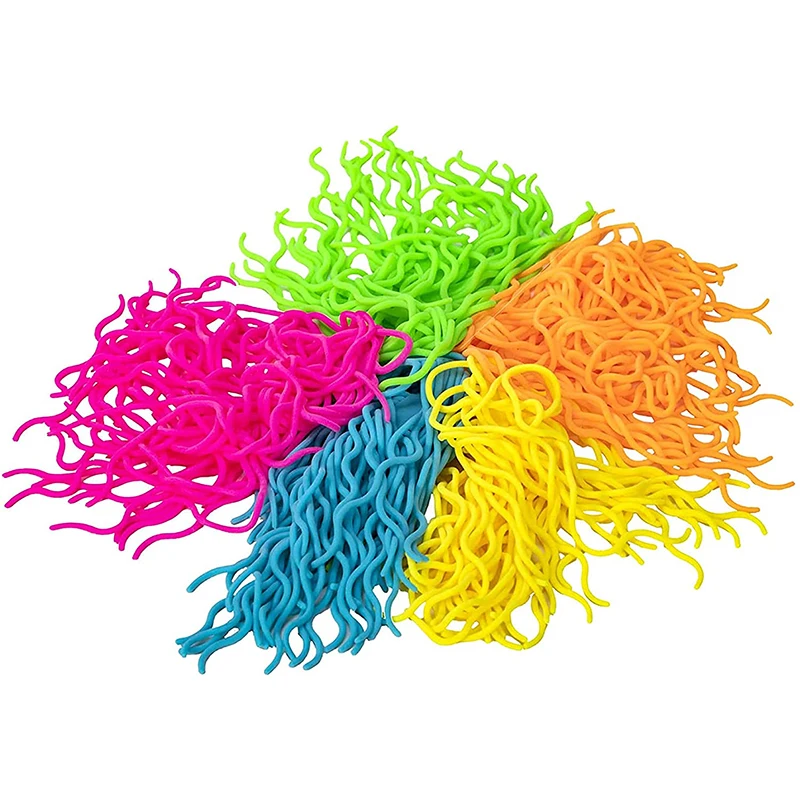 Soft Rubber TPR Relieves Pressure Vents Simulation Ramen Noodles Elastic Pull Rope Fidget Sensory Toy Elastic Gluten Squeeze Toy