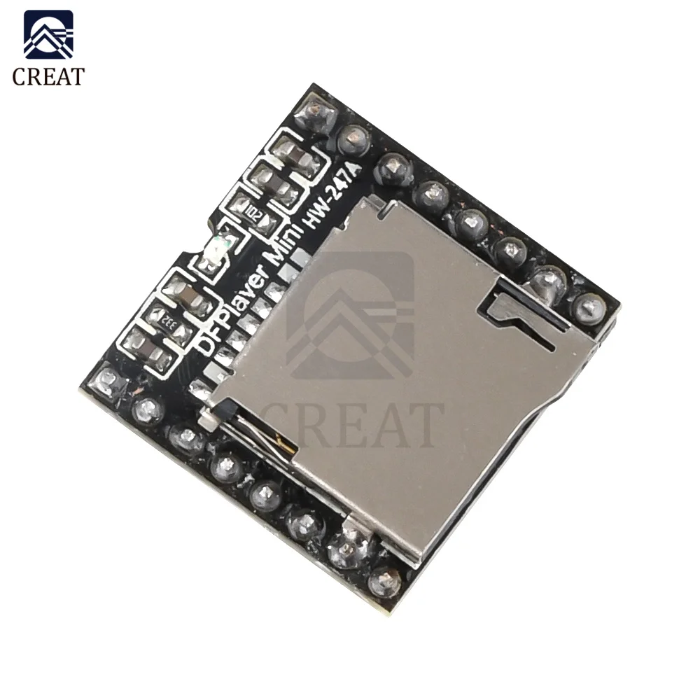 DFPlayer Mini MP3 DF Player Module Board MP3 Audio Voice Decode Board For Supporting TF Card U-Disk IO/Serial Port/AD