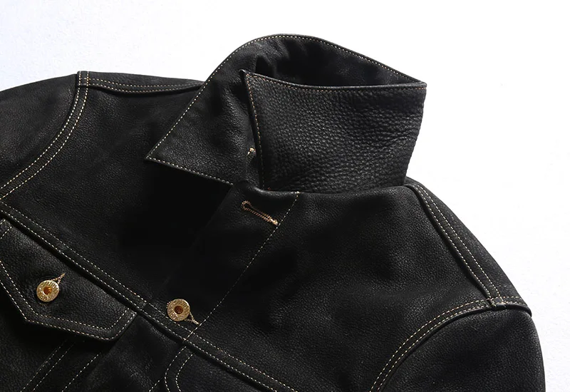 Factory 2024 New Men Genuine Leather Jacket Fashion Single-breasted Cowskin Jackets Biker Russia Winter Coats