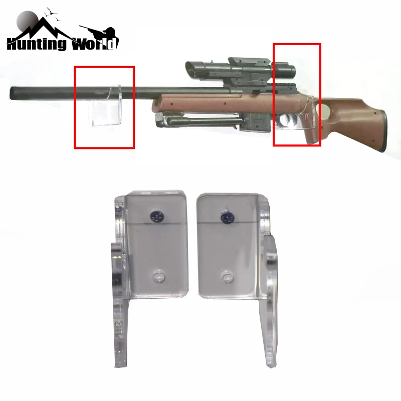 Tactical acrilico Rifle Gun Rack Wall Stand Display Storage Bench Rest Shot Gun Stick Holder per la caccia Airsoft Rifle Accessory